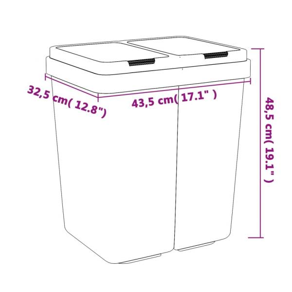 Duo Mülleimer Weiß 2x25 L