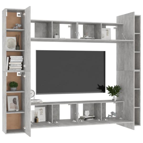 8-tlg. TV-Schrank-Set Betongrau Holzwerkstoff