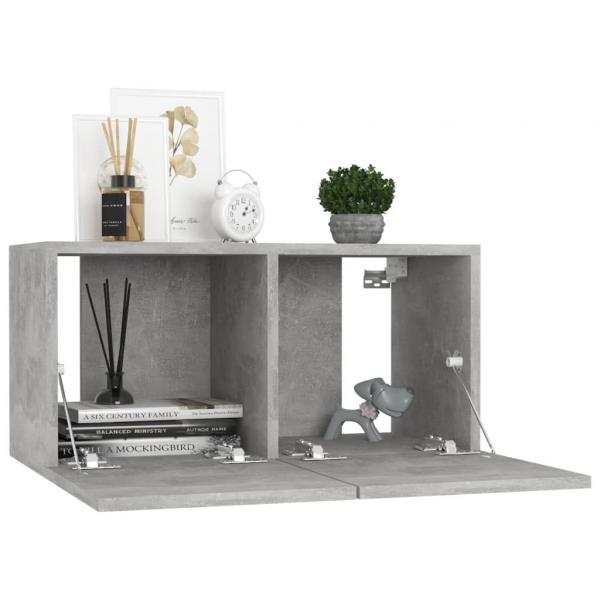 10-tlg. TV-Schrank-Set Betongrau Holzwerkstoff