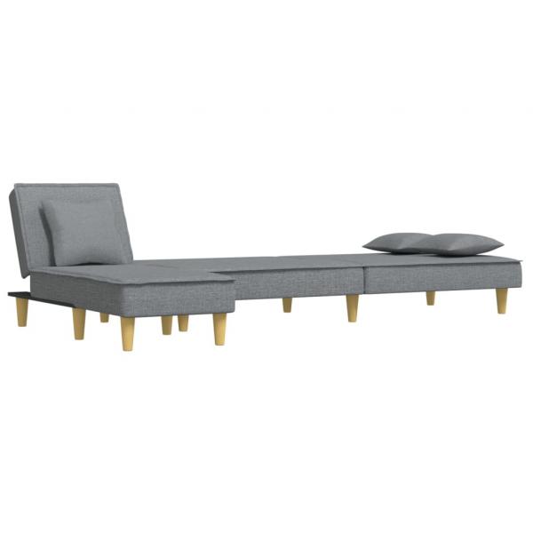 Schlafsofa in L-Form Hellgrau 255x140x70 cm Stoff