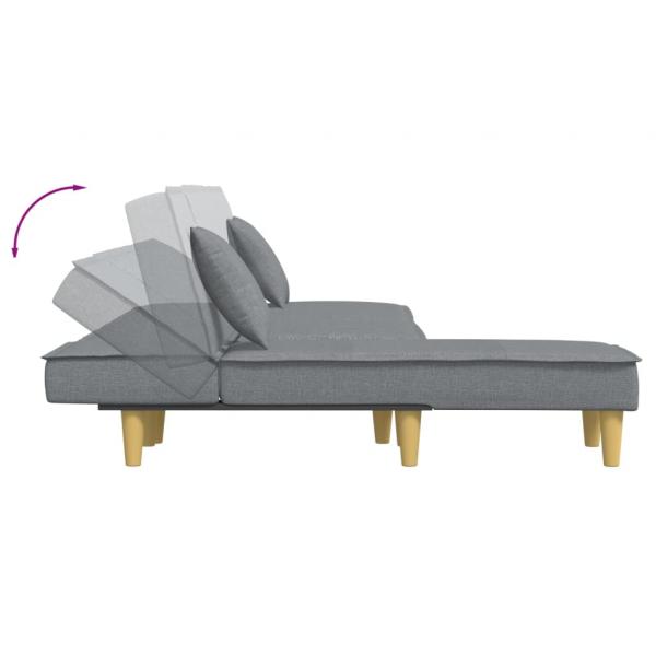 Schlafsofa in L-Form Hellgrau 255x140x70 cm Stoff