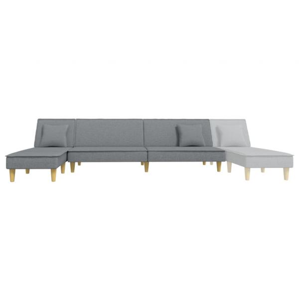 Schlafsofa in L-Form Hellgrau 255x140x70 cm Stoff