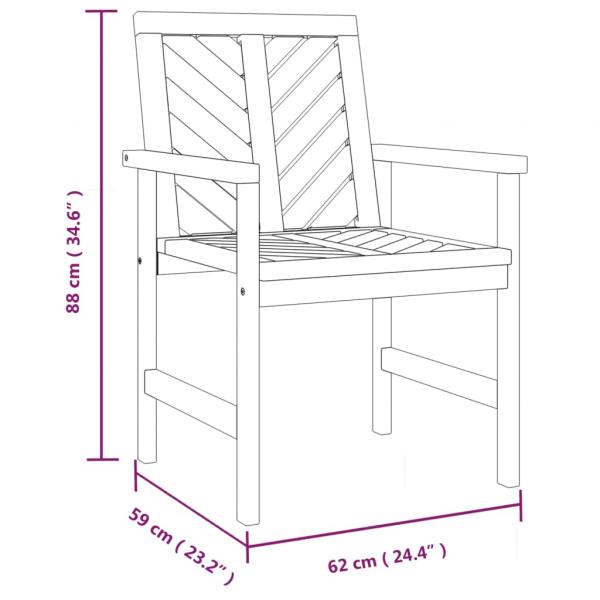 3-tlg. Garten-Lounge-Set Massivholz Akazie