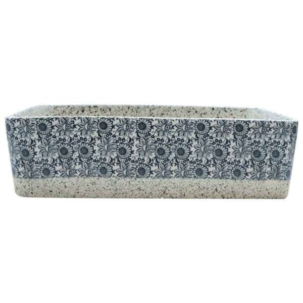 Aufsatzwaschbecken Grau Blau Rechteckig 46x35,5x13cm Keramik