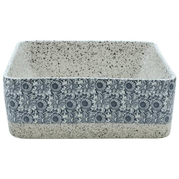 Aufsatzwaschbecken Grau Blau Rechteckig 46x35,5x13cm Keramik