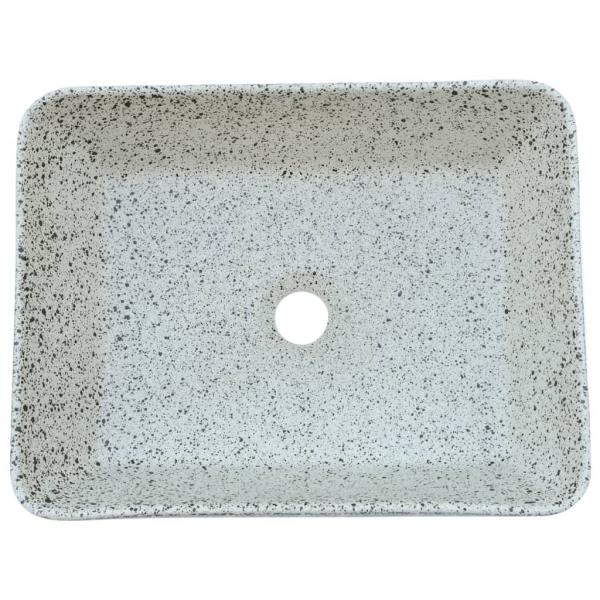 Aufsatzwaschbecken Grau Blau Rechteckig 46x35,5x13cm Keramik