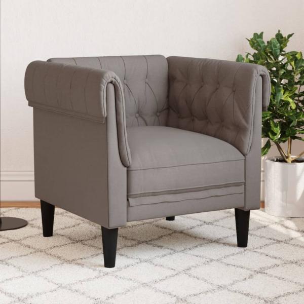 ARDEBO.de - Chesterfield-Sessel Taupe Stoff