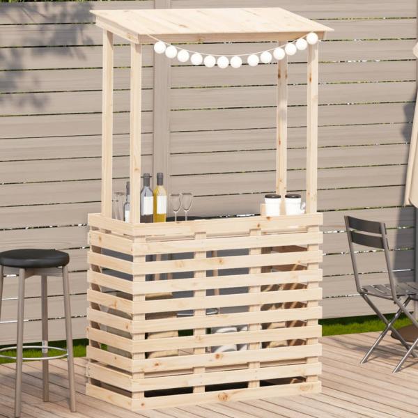 ARDEBO.de - Gartenbar mit Dach 112,5x57x195,5 cm Massivholz Kiefer