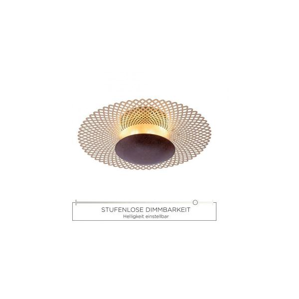 Paul Neuhaus LED Deckenleuchte, rost-gold, indirekt, blendfrei, dimmbar, Memory Funktion, 18W, 2250lm (6551-48)