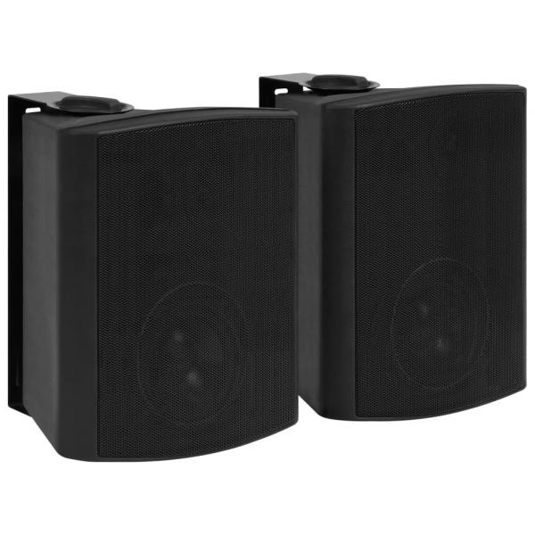 ARDEBO.de - Wandlautsprecher Stereo 2 Stk. Schwarz Indoor Outdoor 120 W