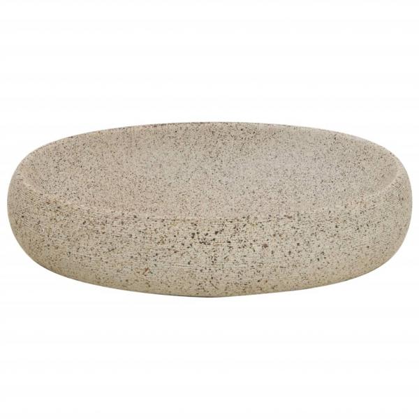 Aufsatzwaschbecken Sandfarben Oval 59x40x15 cm Keramik