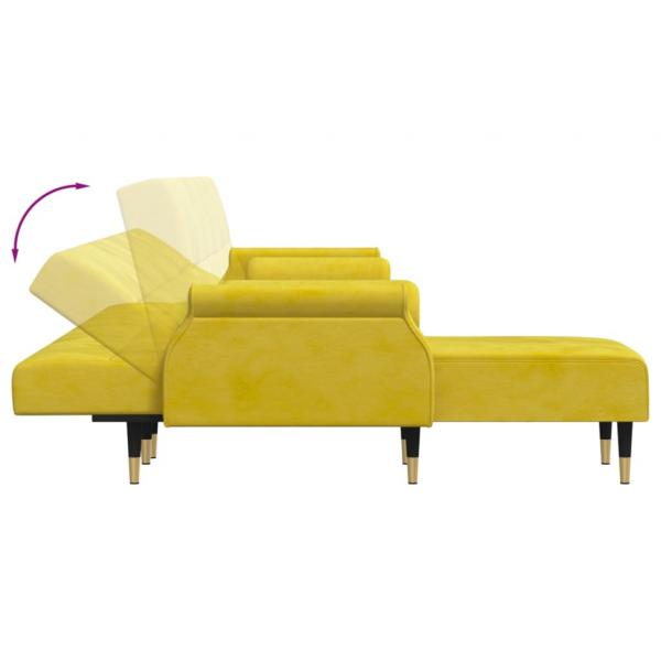 Schlafsofa in L-Form Gelb 271x140x70 cm Samt