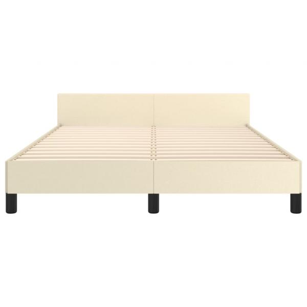 Bettgestell mit Kopfteil ohne Matratze Creme 140x190 cm