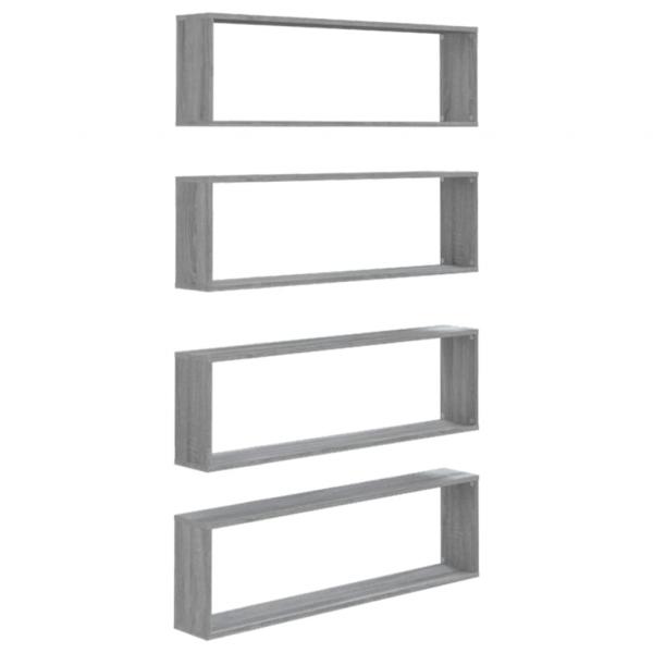 Wandregale 4 Stk. Grau Sonoma 100x15x30 cm Holzwerkstoff