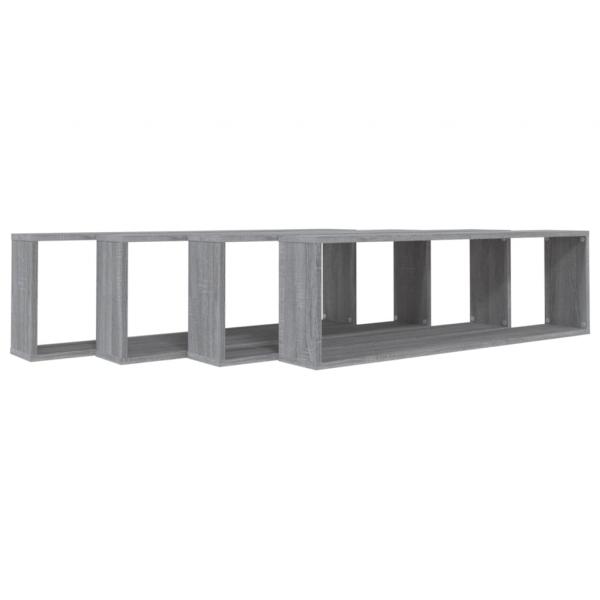 Wandregale 4 Stk. Grau Sonoma 100x15x30 cm Holzwerkstoff