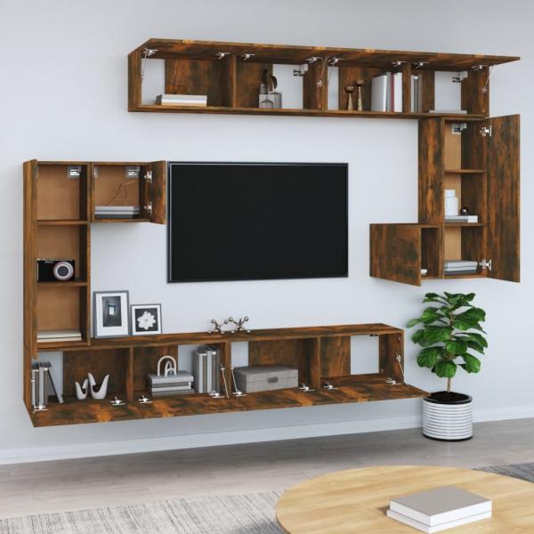 TV-Wandschrank Räuchereiche Holzwerkstoff