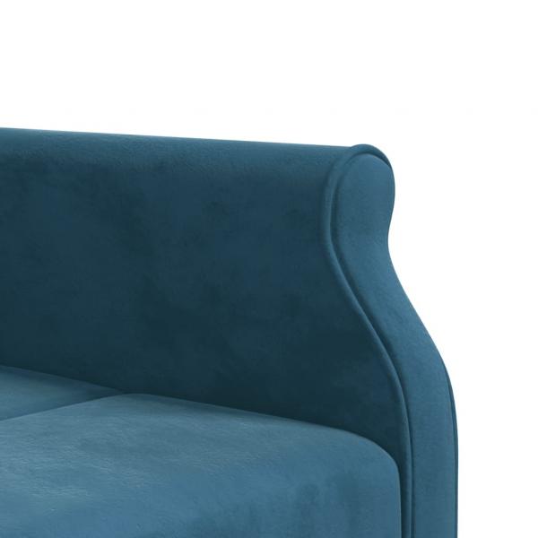 Schlafsofa in L-Form Blau 271x140x70 cm Samt