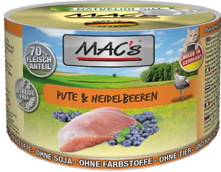 ARDEBO.de MACs Cat Pute, Rind & Heidelbeeren 200g 