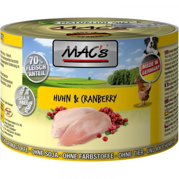 ARDEBO.de MACs Dog Hühnchen & Cranberry 200g