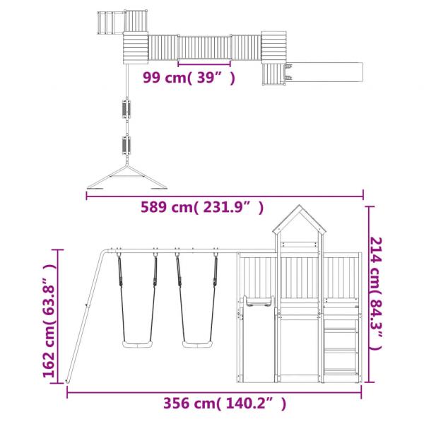 Spielturm Massivholz Douglasie