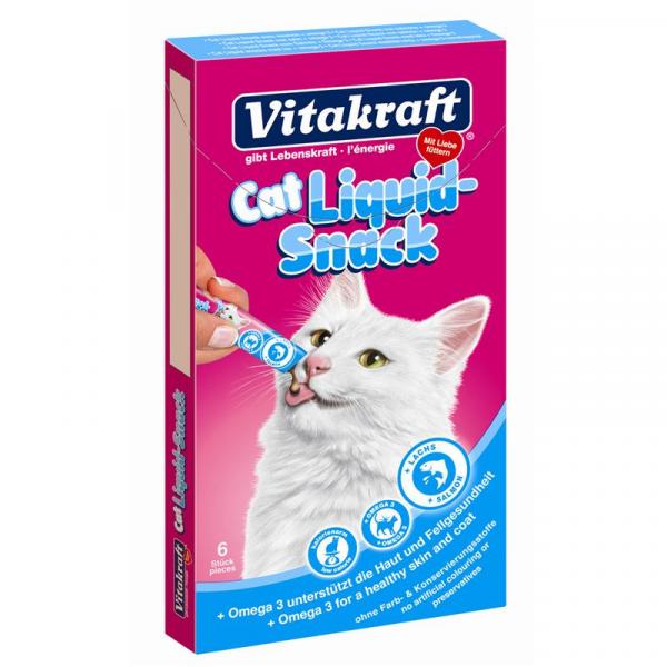 ARDEBO.de Vitakraft Cat Liquid Lachs & Omega3  6 x 15 g