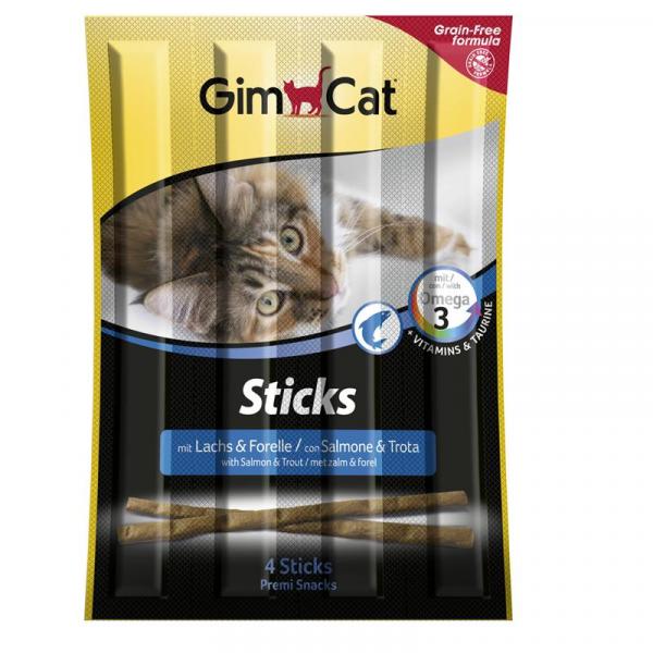 ARDEBO.de GimCat Sticks mit Lachs & Forelle für Katzen 4St.