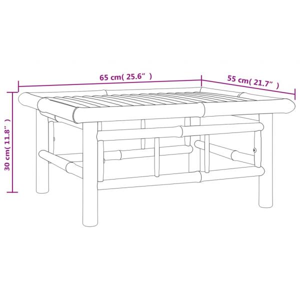 2-tlg. Garten-Lounge-Set mit Dunkelgrauen Kissen Bambus