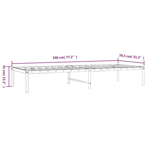 Bettgestell Metall Weiß 75x190 cm