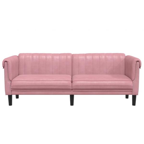 Sofa 3-Sitzer Rosa Samt