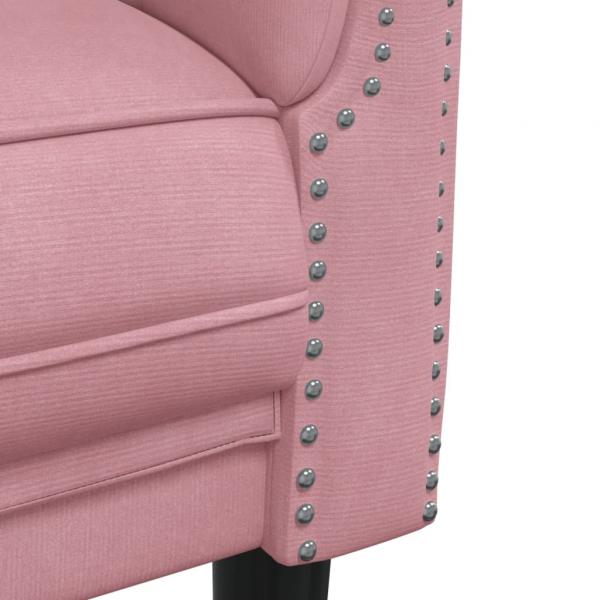 Sofa 3-Sitzer Rosa Samt