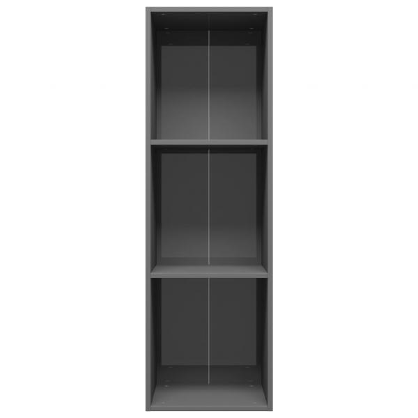 Bücherregal/TV-Schrank Hochglanz-Grau 36x30x114cm Holzwerkstoff