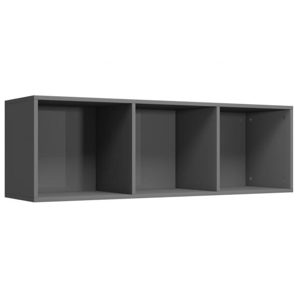 Bücherregal/TV-Schrank Hochglanz-Grau 36x30x114cm Holzwerkstoff