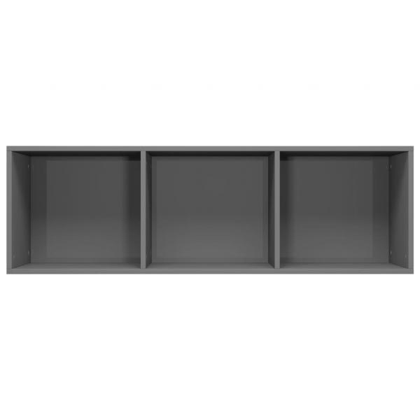 Bücherregal/TV-Schrank Hochglanz-Grau 36x30x114cm Holzwerkstoff