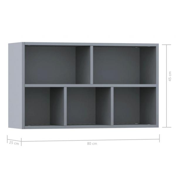 Bücherregal/Sideboard Grau 50x25x80 cm Holzwerkstoff