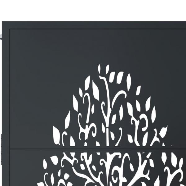 Gartentor Anthrazit 105x80 cm Stahl Baum-Design