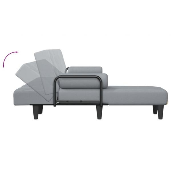 Schlafsofa in L-Form Hellgrau 260x140x70 cm Stoff