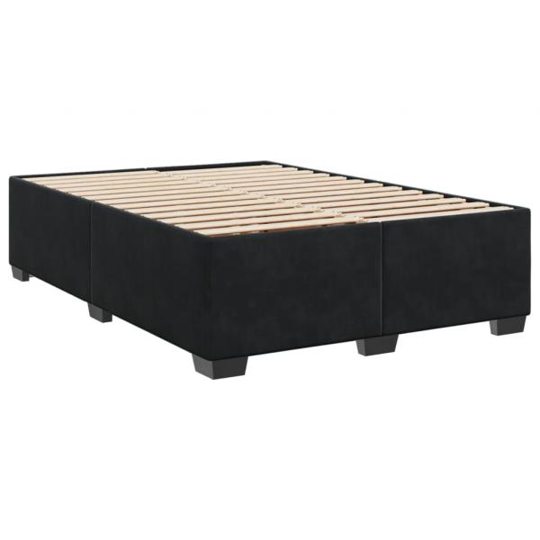 Boxspringbett mit Matratze Schwarz 140x190 cm Samt