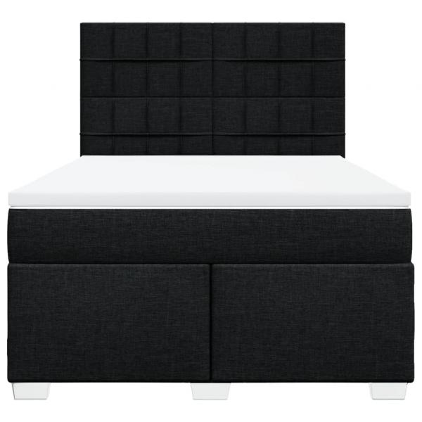 Boxspringbett mit Matratze Schwarz 140x190 cm Stoff