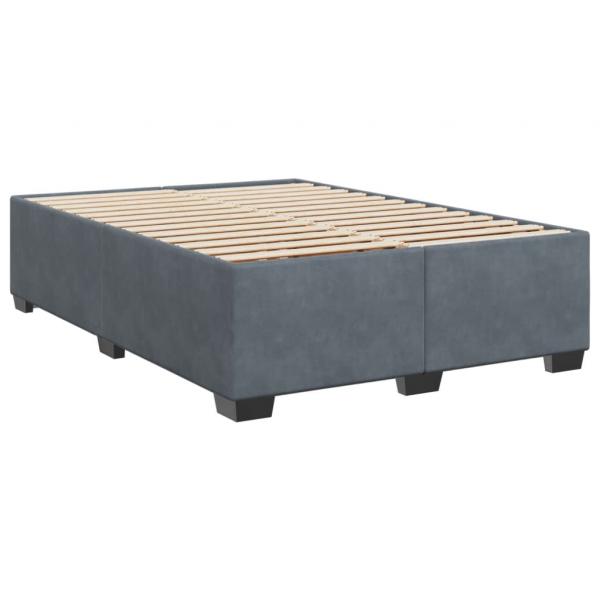 Boxspringbett mit Matratze Dunkelgrau 140x190 cm Samt