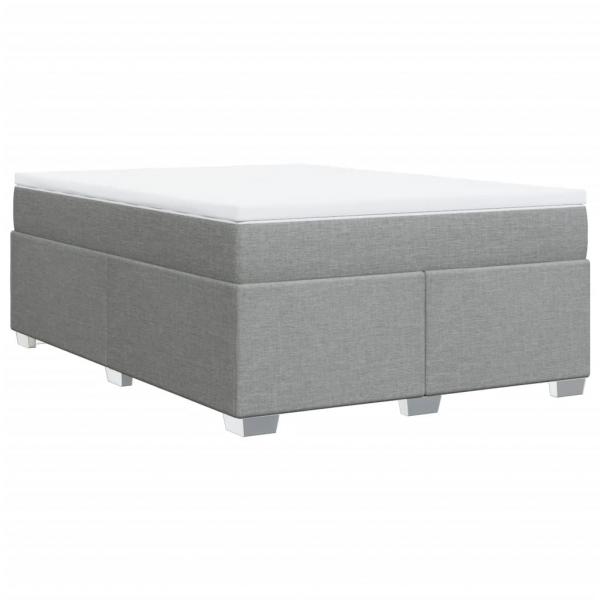 Boxspringbett mit Matratze Hellgrau 140x190 cm Stoff