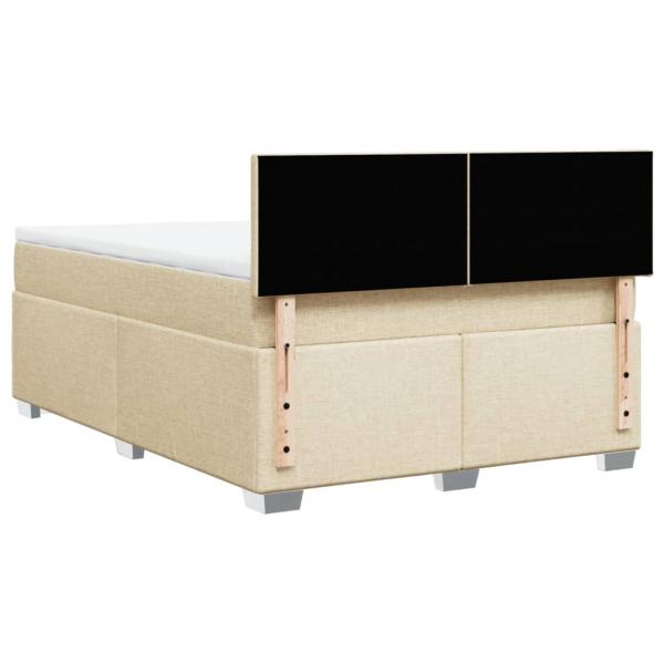 Boxspringbett mit Matratze Creme 140x190 cm Stoff