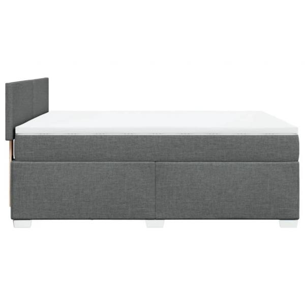 Boxspringbett mit Matratze Dunkelgrau 140x190 cm Stoff