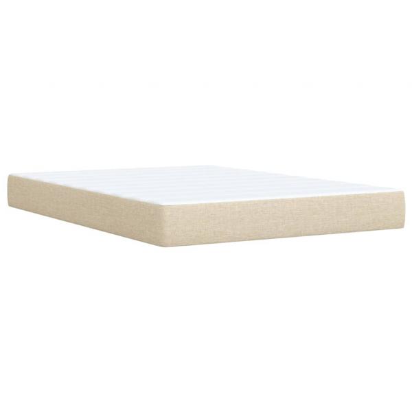 Boxspringbett mit Matratze Creme 140x190 cm Stoff