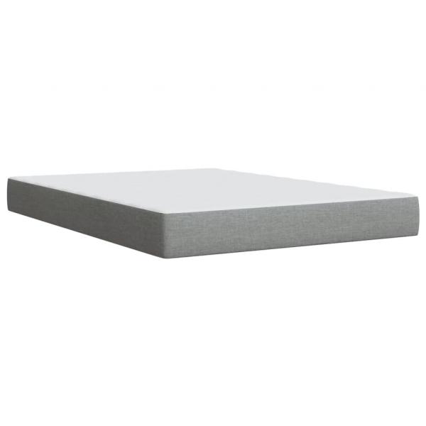 Boxspringbett mit Matratze Hellgrau 140x190 cm Stoff