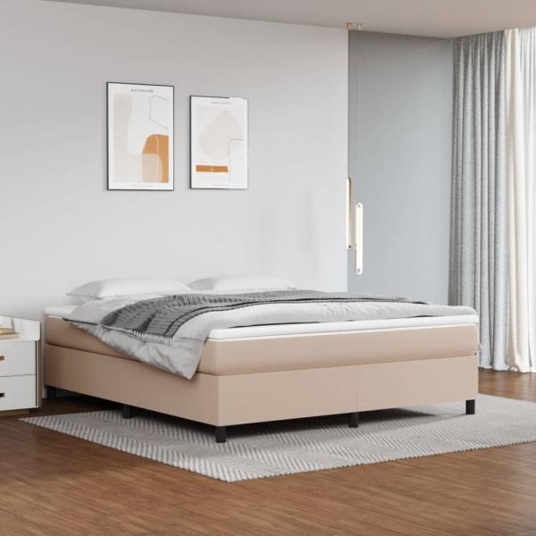 ARDEBO.de - Boxspringbett Matratze Cappuccino-Braun 180x200 cm Kunstleder