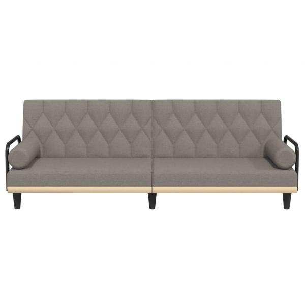 Schlafsofa mit Armlehnen Taupe Stoff