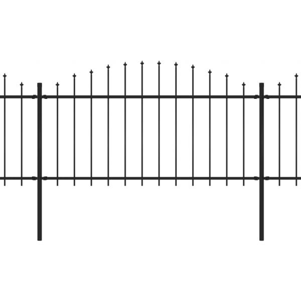 Gartenzaun mit Speerspitzen Stahl (1,25 - 1,5) x 17 m Schwarz