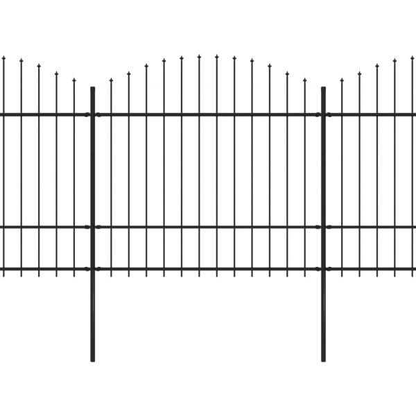 Gartenzaun mit Speerspitzen Stahl (1,5 - 1,75) x 15,3 m Schwarz