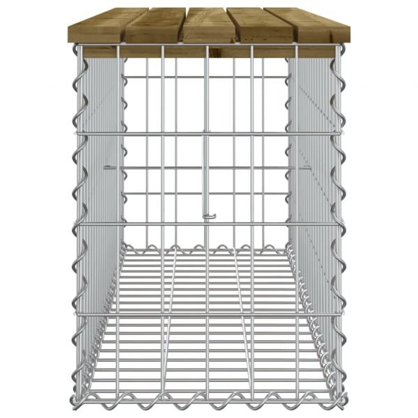 Gartenbank aus Gabionen 103x31,5x42 cm Kiefernholz Imprägniert