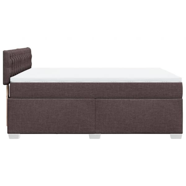 Boxspringbett mit Matratze Dunkelbraun 140x190 cm Stoff